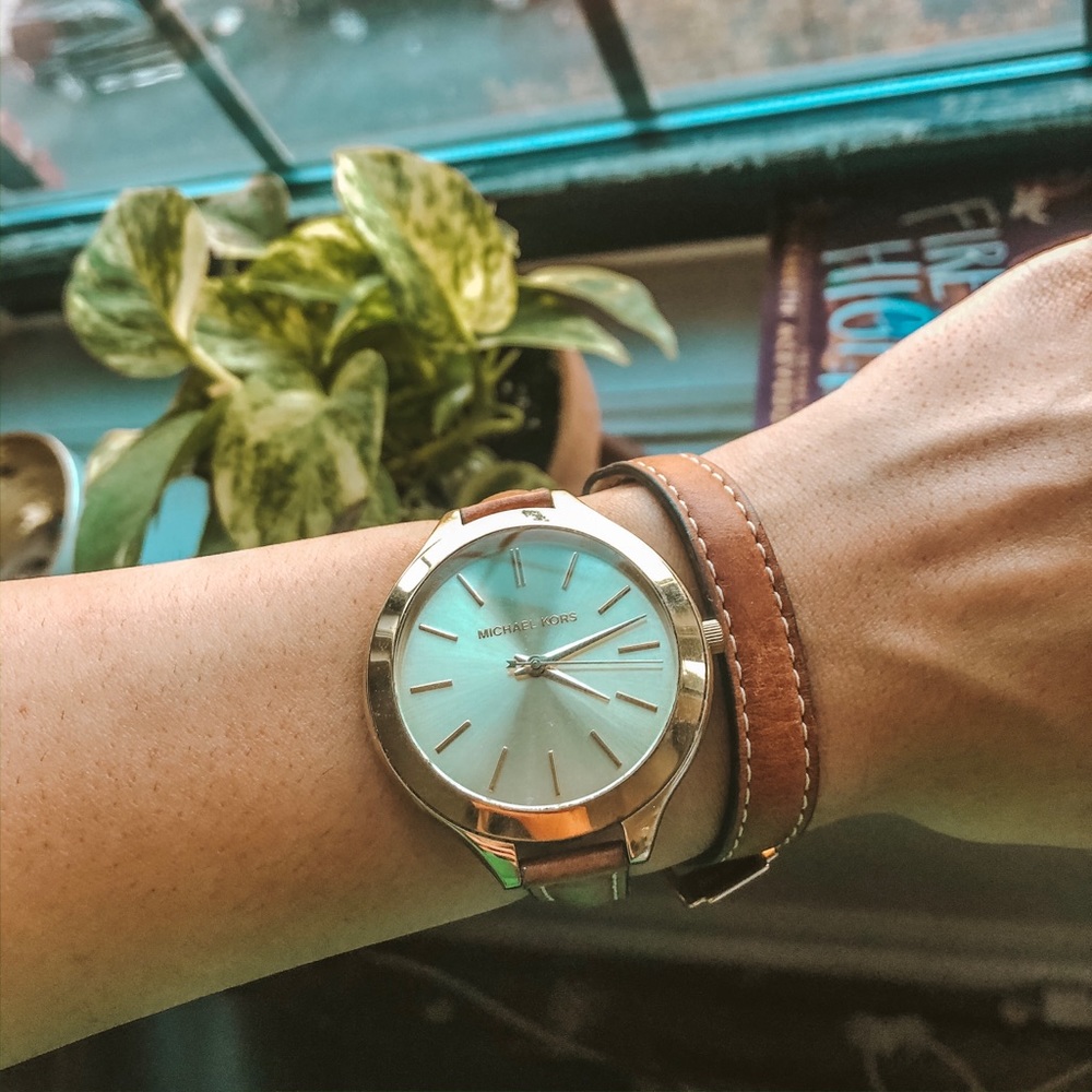 Michael Kors Leather Wrap Watch